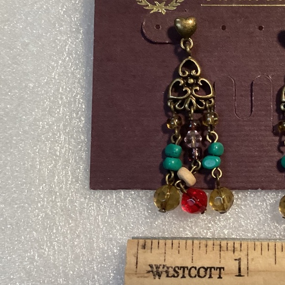 Premium Designs, Inc. Gold Tone/Multi Color Drop Earrings - Picture 3 of 7
